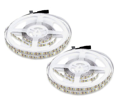 Striscia LED 2 x 5 MT Adesiva Bobina Luce Calda 600 LED Smd 5050 IP65 2 Pezzi