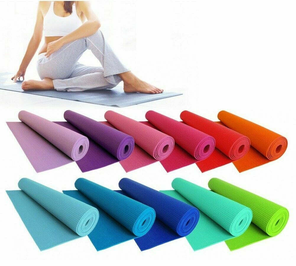 Tappetino Yoga Aerobica Pilates Tappeto Allenamento Fitness Palestra Blu 180x60