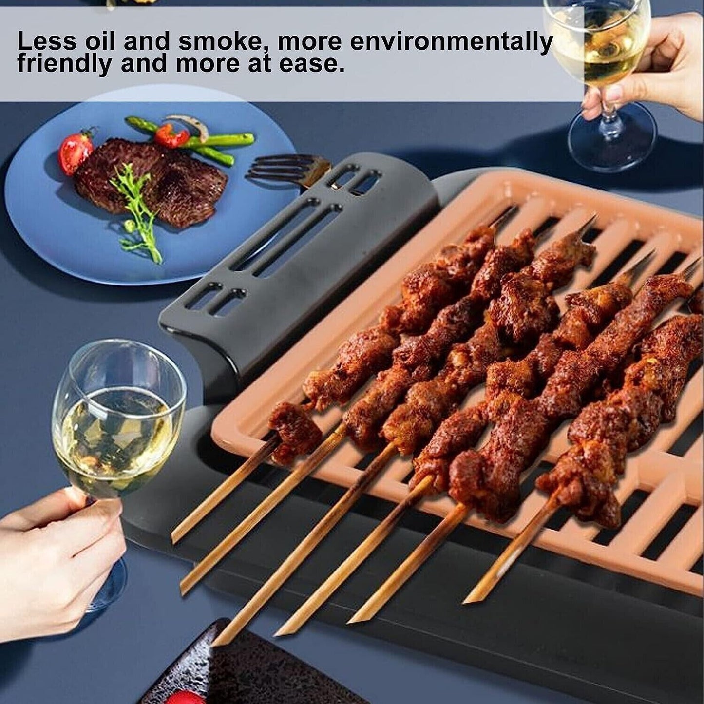 Piastra Elettrotermica Grill Griglia Barbecue Fast BBQ Senza Fumo no Odori