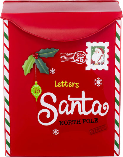 Cassetta Postale Letterina Babbo Natale Metallo 25 x 31 x 11 cm Christmas