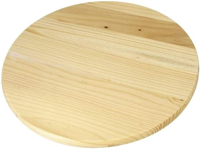 Fair Shop Tagliere Rotondo Base Rotante 40 cm Legno Abete Affettati Pizza Aperitivo Cucina