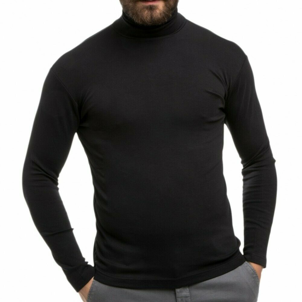 Lupetto Maglia Uomo Dolcevita Termico Collo Alto Interno Felpato Slim Fit KA29