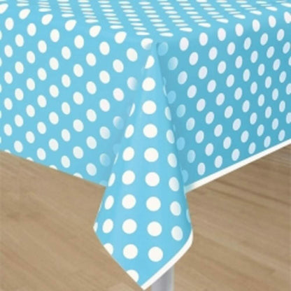 Coppia Tovaglia da Tavola Plastificata Riutilizzabile a Pois per Party Compleanno Protezione Tavolo 274 x 137 cm