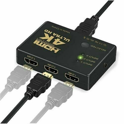 Splitter HDMI 4K Switch Ultra HD 3 Porte per TV Decoder PS4 Xbox con Telecomando