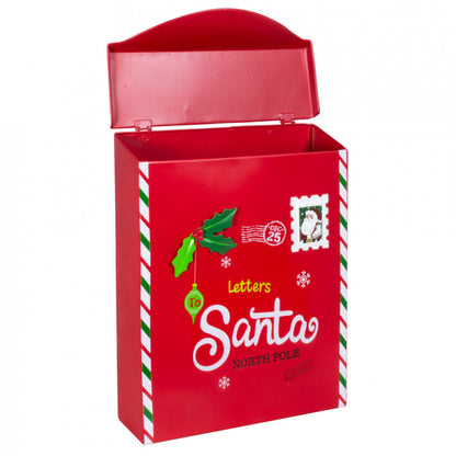 Cassetta Postale Letterina Babbo Natale Metallo 25 x 31 x 11 cm Christmas