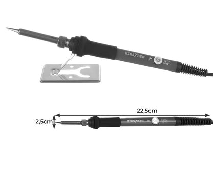 Saldatore a Stagno 60W 6 punte piu Base Temperatura Regolabile da 200 a 450 °C