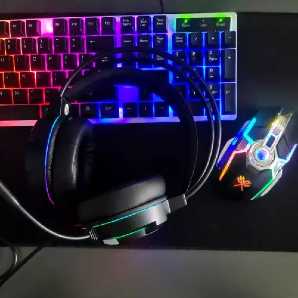 Cuffie da Gioco Cuffia Gaming PC Plays4 Microfono Controllo Volume Luci LED G505