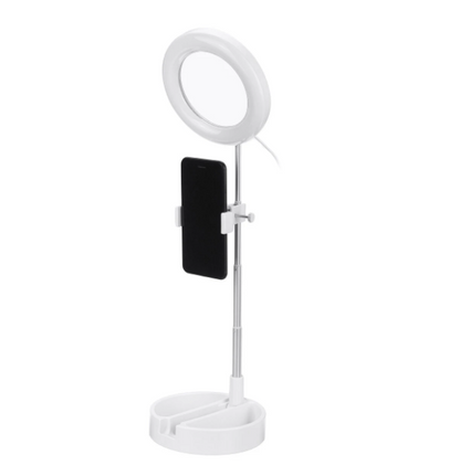 Specchio Trucco Anello Luminoso Luce Led Regolabile Supporto Smartphone Selfie Tik Tok Ring