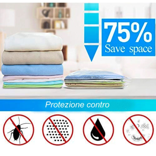 Sacco Buste sottovuoto abiti Coperte Trapunte cambio stagione colorati 98x68 cm 3 pz