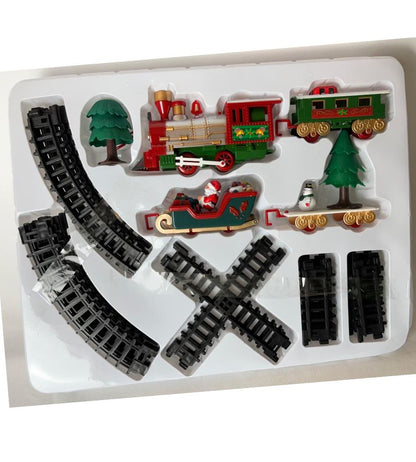 Trenino Natalizio Sotto Albero Locomotiva Luci Suoni Slitta Babbo Natale 102x46