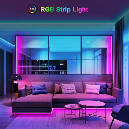 Striscia LED 5m Smart RGB 5050 Compatibile con App Strip Led con Telecomando Sensore Musicale