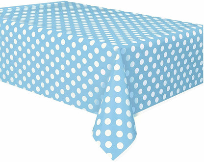 Coppia Tovaglia da Tavola Plastificata Riutilizzabile a Pois per Party Compleanno Protezione Tavolo 274 x 137 cm