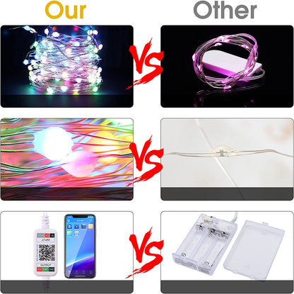 Striscia Led RGB Bluetooth Luci Smart Albero di Natale APP Telecomando 10Mt Xmas