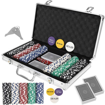 Fiches in Metallo Valigetta 300 Fiches 11 Grammi Holdem Texas Poker Carte Dadi