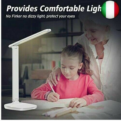 Lampada Touch Ricaricabile Pieghevole 180° Luce Con 36 Led Da Scrivania e Tavolo