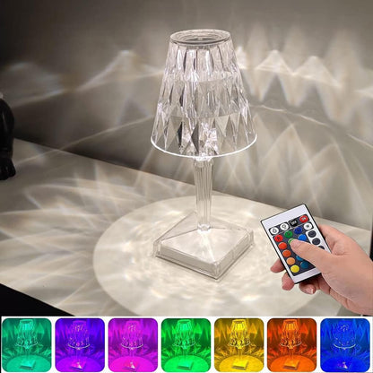 Lampada da Tavolo Touch Trasparente Atmosfera RGB Led Telecomando Ristoranti