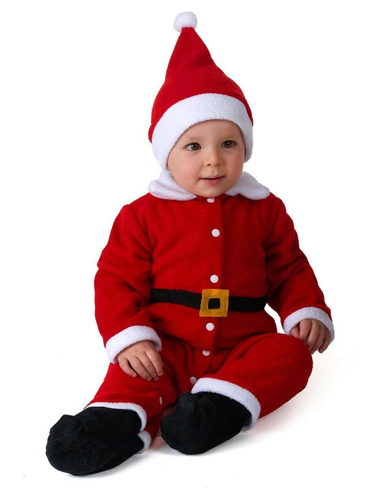 Vestito Babbo Natale con Cappellino Adatto 12 - 18 Mesi Tutina Natalizia