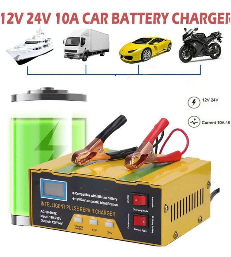 Caricabatteria Auto Moto Mantenitore Carica Professionale 12 - 24 v Portatile