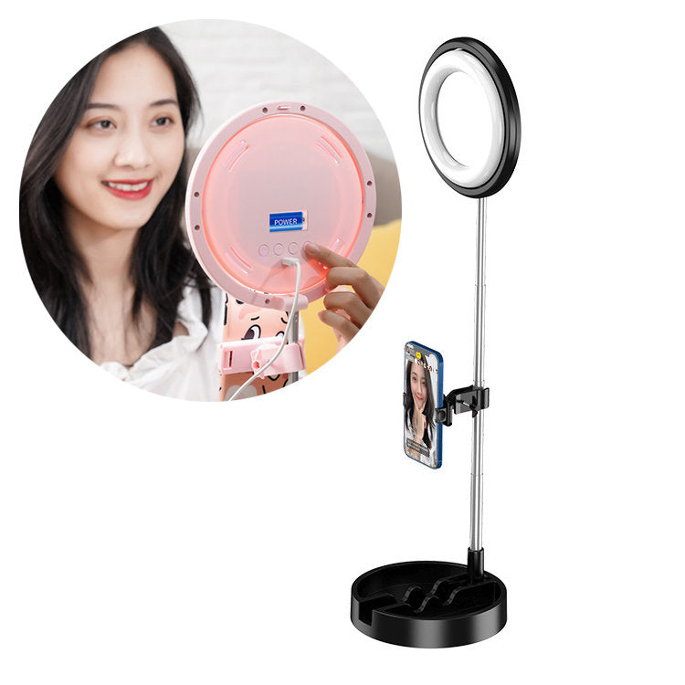 Specchio Trucco Anello Luminoso Luce Led Regolabile Supporto Smartphone Selfie Tik Tok Ring