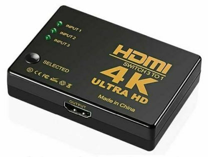 Splitter HDMI 4K Switch Ultra HD 3 Porte per TV Decoder PS4 Xbox con Telecomando