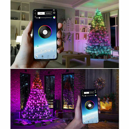 Striscia Led RGB Bluetooth Luci Smart Albero di Natale APP Telecomando 10Mt Xmas