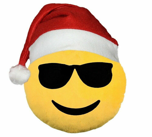 Cuscino Pillow Rotondo Arredo Emoticon Faccine Emoji Decorativo Divano Natale