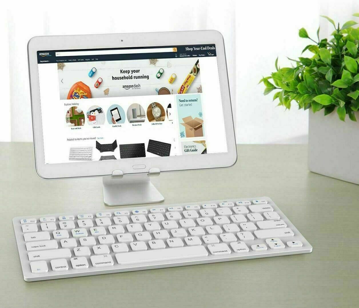 Tastiera con Mouse Mini Bluetooth Senza Fili PC Laptop Keyboard Wireless USB Skin