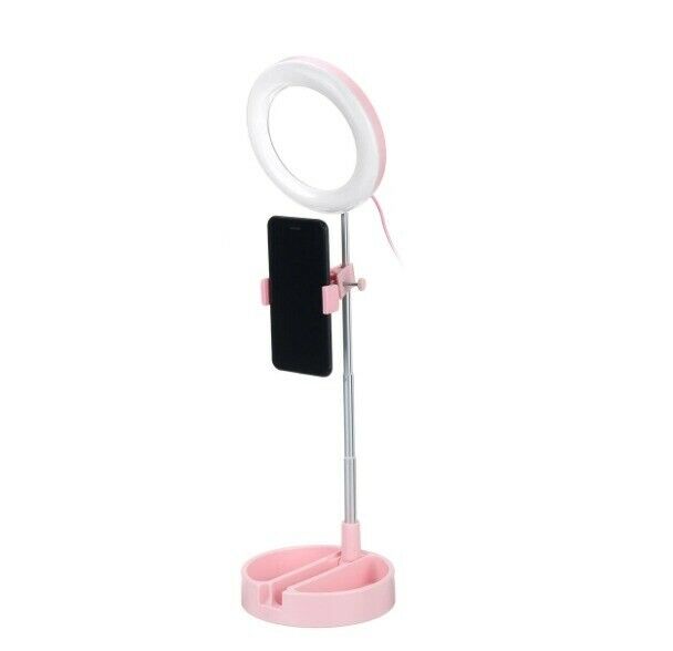 Specchio Trucco Anello Luminoso Luce Led Regolabile Supporto Smartphone Selfie Tik Tok Ring