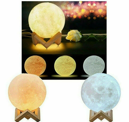 Diffusore Aromi Lampada Luna 3D LED RGB Moon Light Umidificatore Depuratore Aria