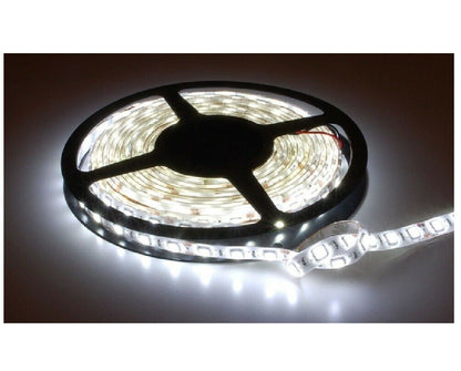 Striscia LED Bobina 2 x 5 MT Adesiva Luce Fredda 300 LED Smd 5050 IP65 2 Pezzi