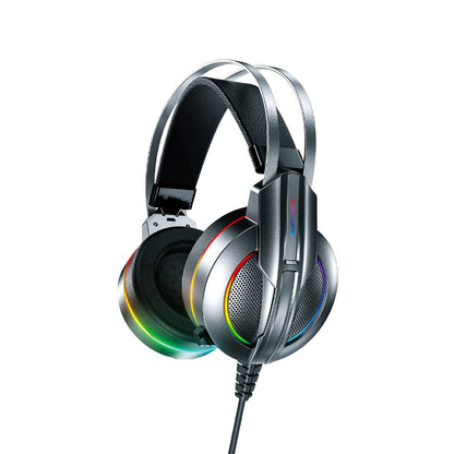 Cuffie Gaming Cuffia da Gioco PC con Microfono Luci LED Cancellazione Rumore Stereo Bass Deep Cuscinetti Auricolari M9